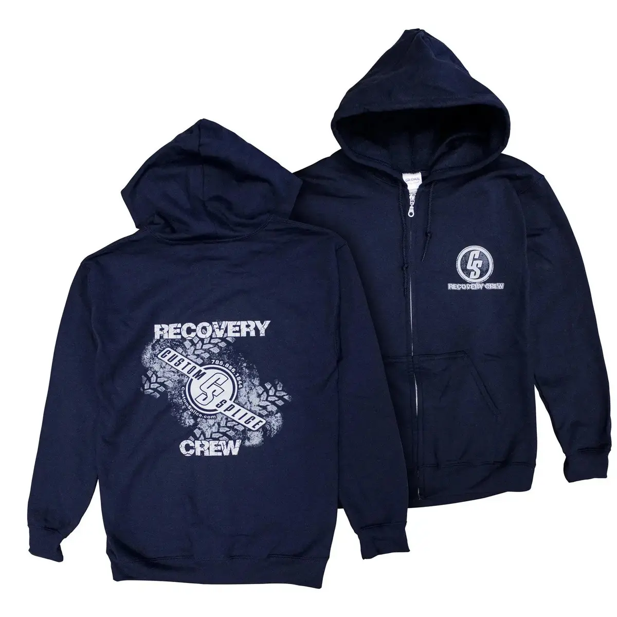 Custom Splice Recovery Crew Navy Zip Hoodie 1