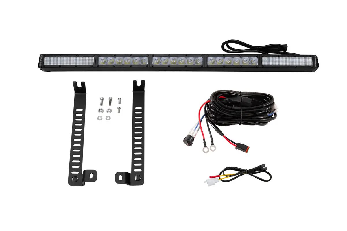 2014-2024 5Th Gen 4Runner Ss30 Single Stealth Lightbar Kit White Combo 1