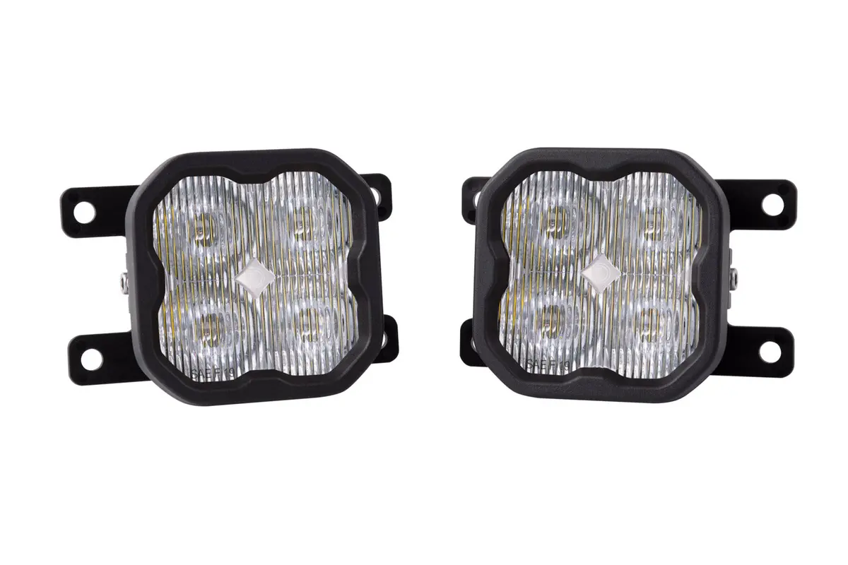 2021+ 6Th Gen Bronco Ss3 Led Fog Light Kit (W/ Standard Bumper) White Sae Fog Max W/ Backlight 1