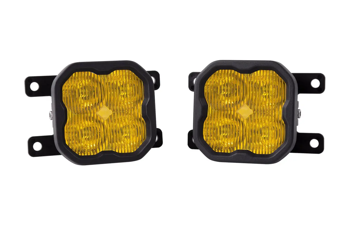 2021+ 6Th Gen Bronco Ss3 Led Fog Light Kit (W/ Standard Bumper) Yellow Sae Fog Max W/ Backlight 1