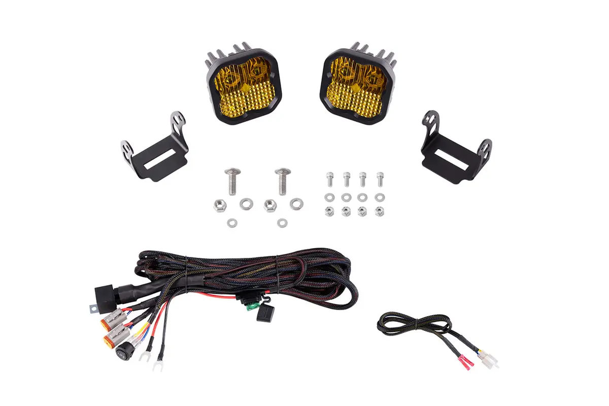 2021-2022 6Th Gen Bronco Ss3 Led Ditch Light Kit, Sport Yellow Combo 1