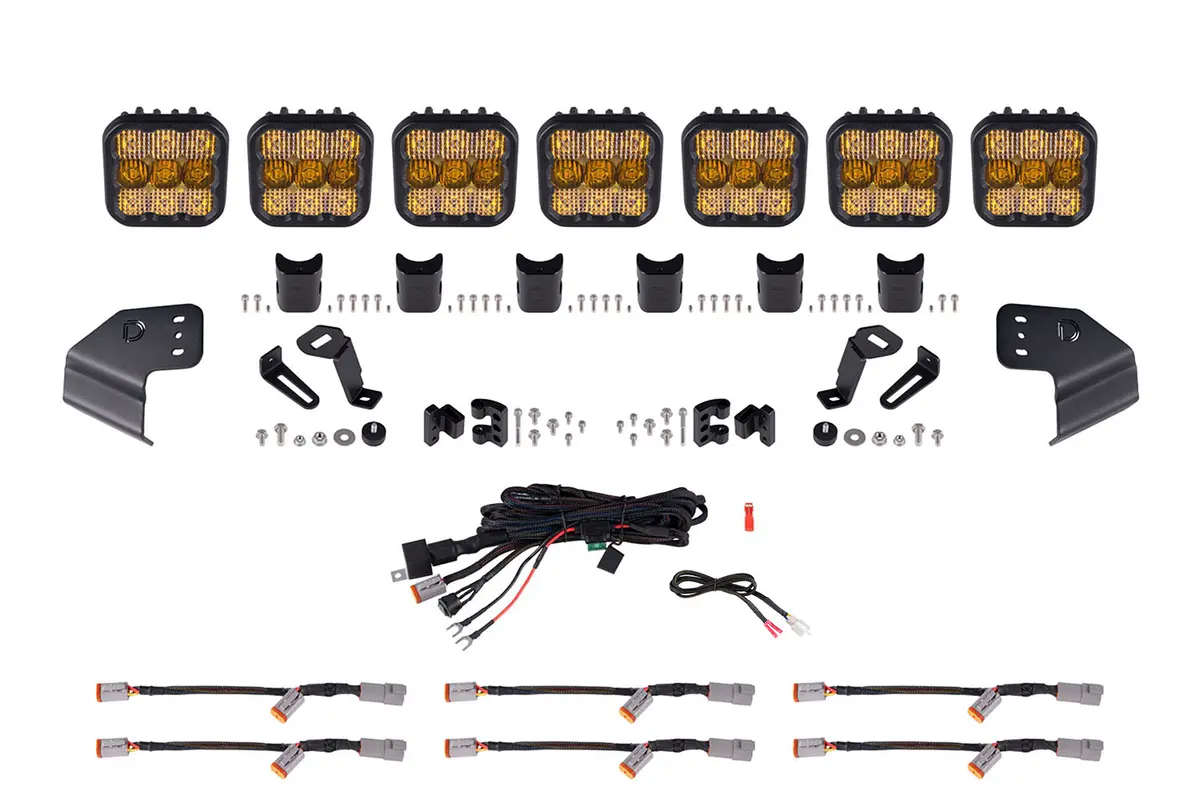 2021+ 6Th Gen Bronco Ss5 Sport Crosslink Windshield Yellow Combo Lightbar Kit 1