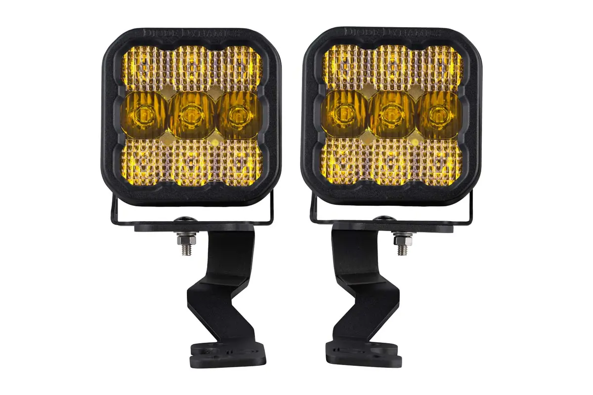 2022+ 3Rd Gen Tundra Stage Series Ditch Light Kit Ss5 Pro Diode Dymanics Yellow Combo 1