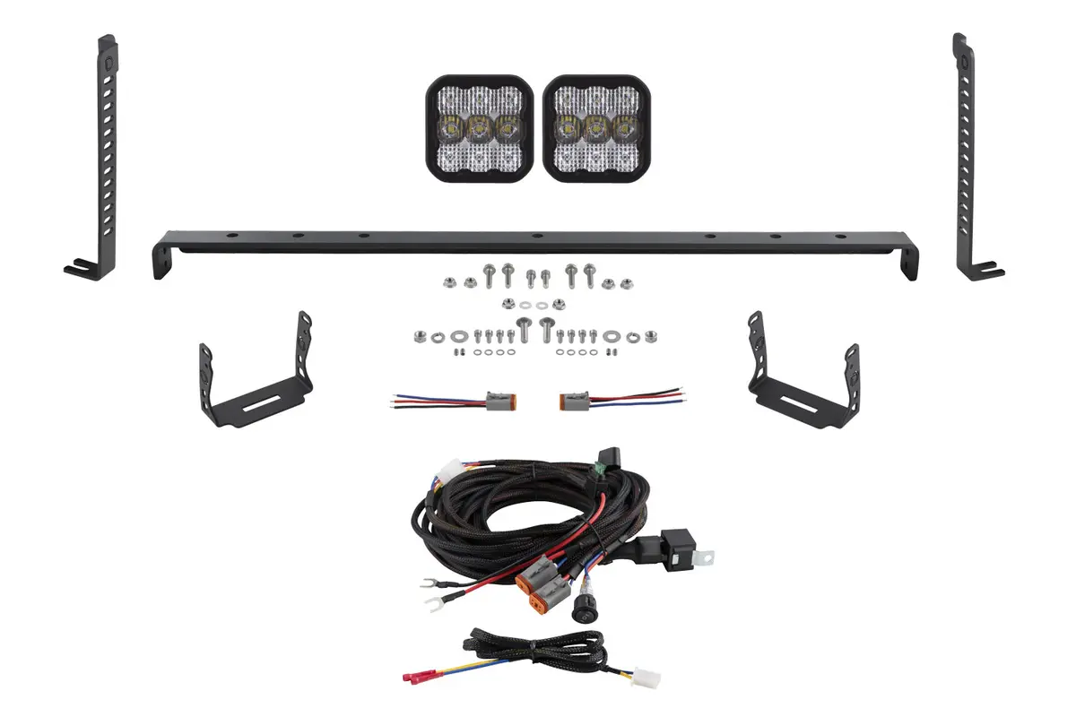 2014-2023 5Th Gen 4Runner Ss5 Stealth Grille Led 2-Pod Kit, Sport White Combo 1
