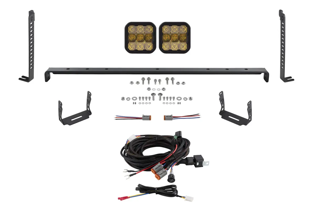 2014-2023 5Th Gen 4Runner Ss5 Stealth Grille Led 2-Pod Kit, Sport Yellow Combo 1