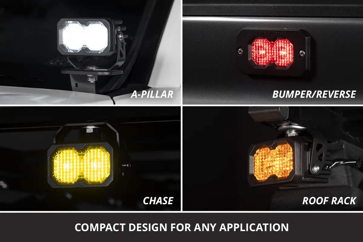 Diode Dynamics C2 2.0 Sae/Dot White Sport Led Pod (Pair) For Tacoma 3