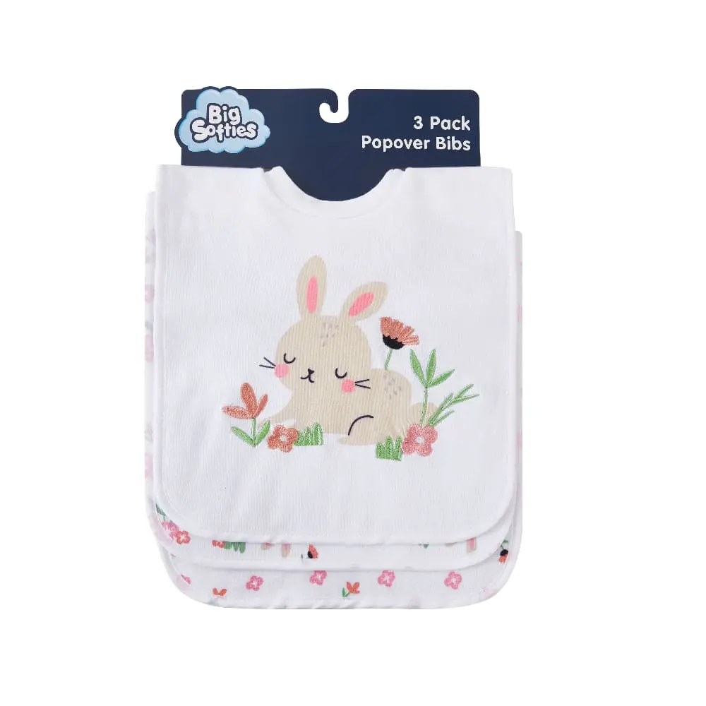 Big Softies Large Popover Bibs 3 Packs Bunny 1