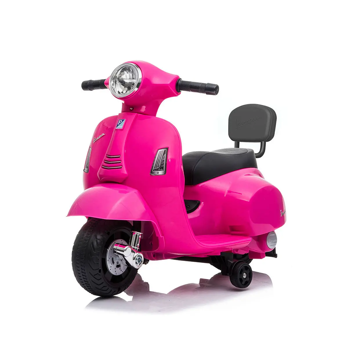 Vespa Licensed Mini 6V Electric Ride On Bike With Backrest - Pink 1