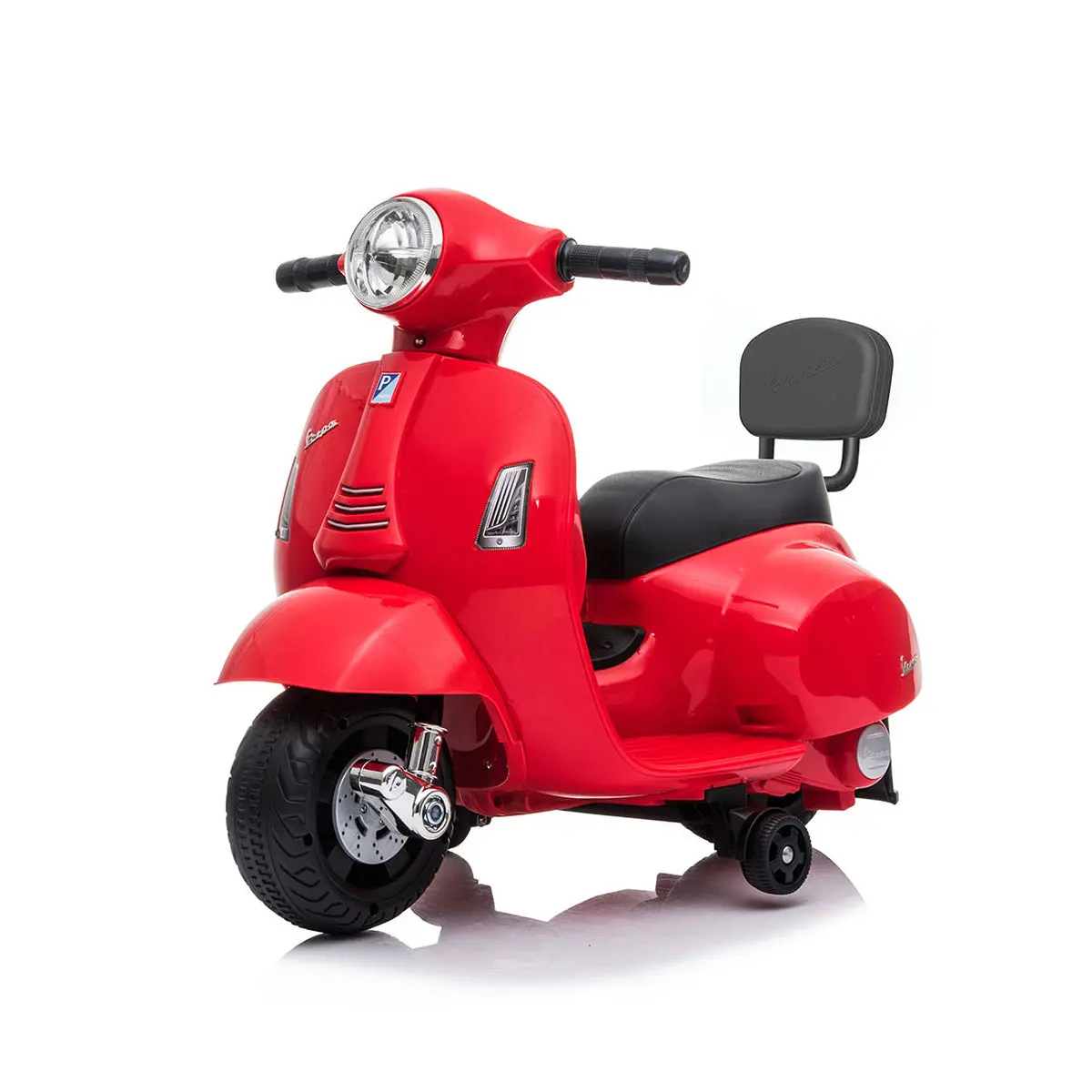 Vespa Licensed Mini 6V Electric Ride On Bike With Backrest - Red 1