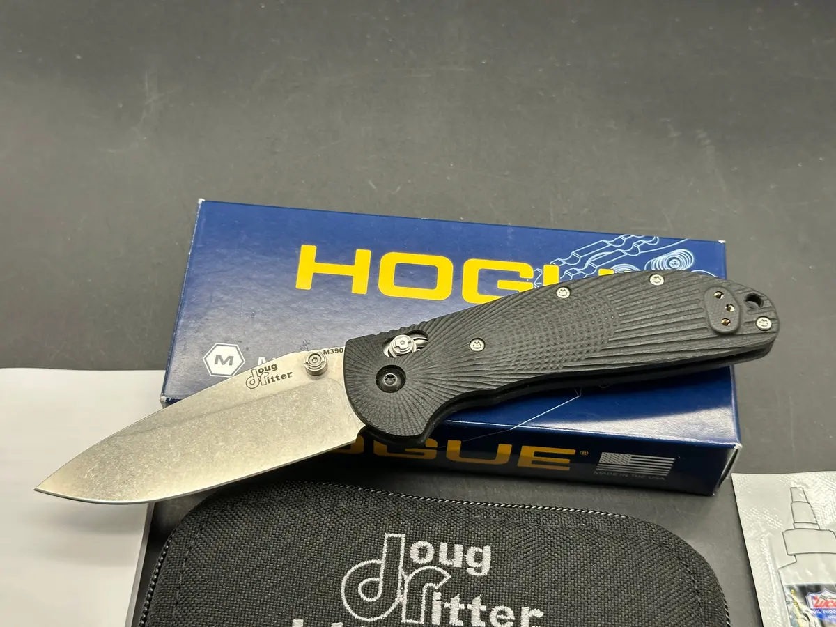 Hogue Doug Ritter Rsk Mk1-G2, Stonewashed M390 Blade, Contoured Black G-10 Handles 1