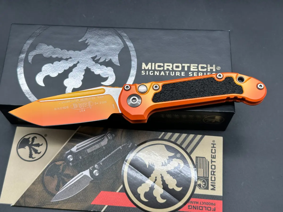 Microtech Ludt Ots Knife- Sunrise Finished Handle- Sunrise Finished Blade 1