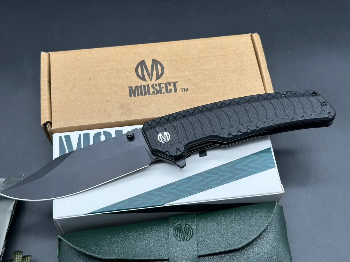 Molsect Jungle Liner Lock Black G10 Scales 14C28n Black Blade 1
