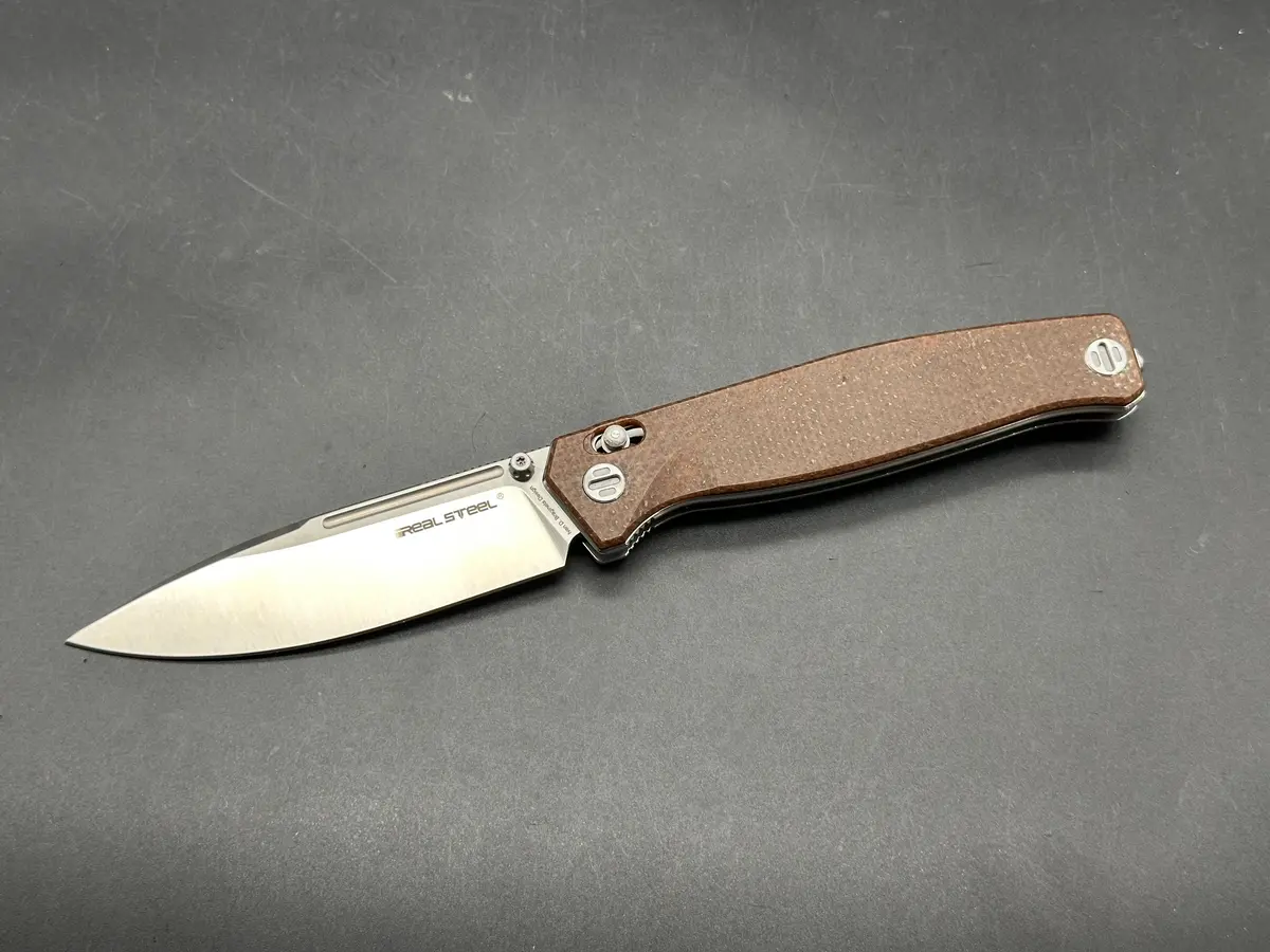 Real Steel Huginn Crossbar Lock Knife Micarta (3.65" Satin) 1