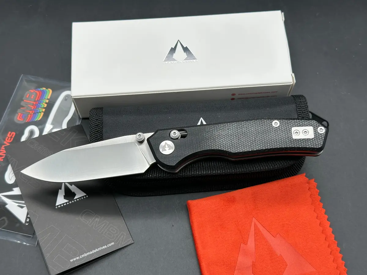 Cmb Made Explorer 3.39" 14C28n Satin Blade With Black Micarta Scales 1