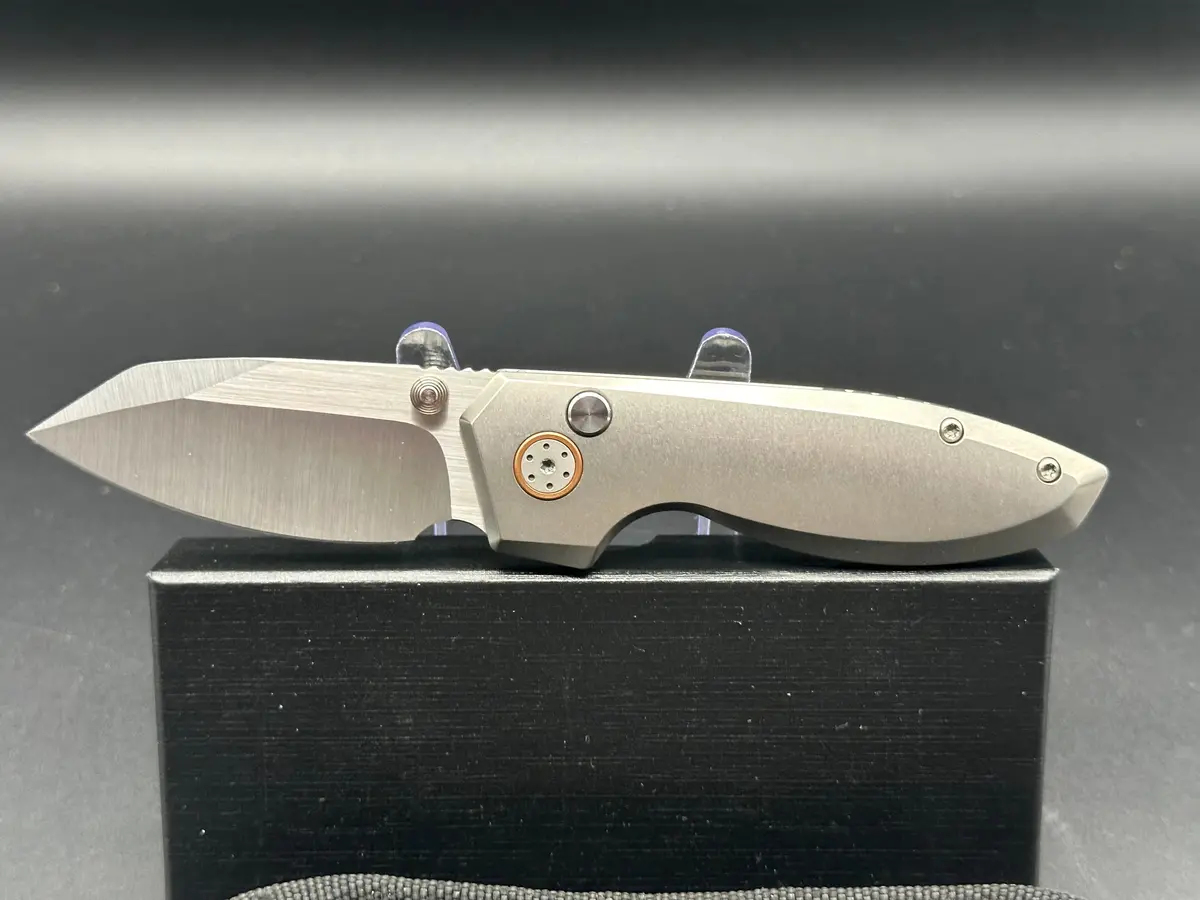 Alliance Designs Mini Slim Pickins Titanium Handle W/Satin Elmax Blade 1