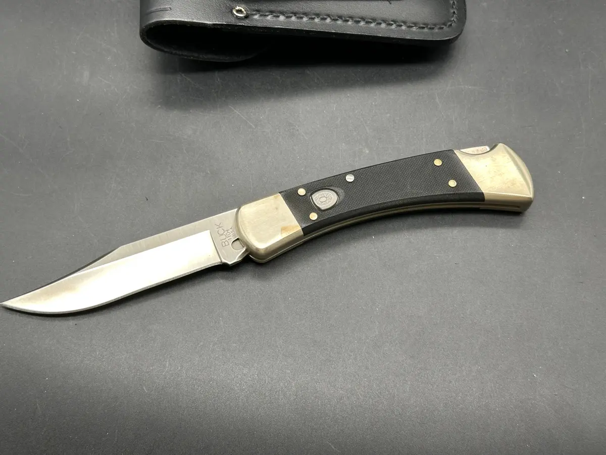 Buck 110 Auto, Black G-10 Scales, Nickel Bolsters, With Scabbard 1