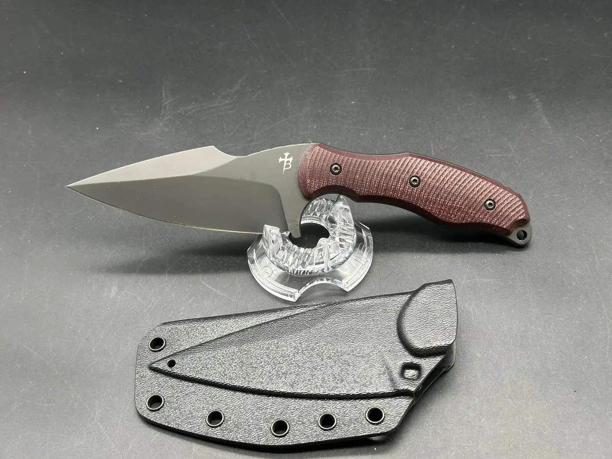 Fox Borka Sb1 Fixed Blade Maroon G10 Handles 1