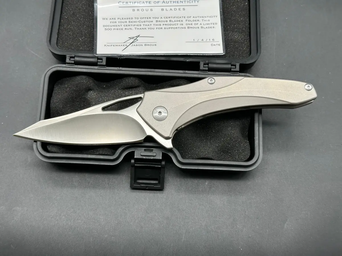 Brous Blades Virtue Titanium Handle W/D2 Blade 1