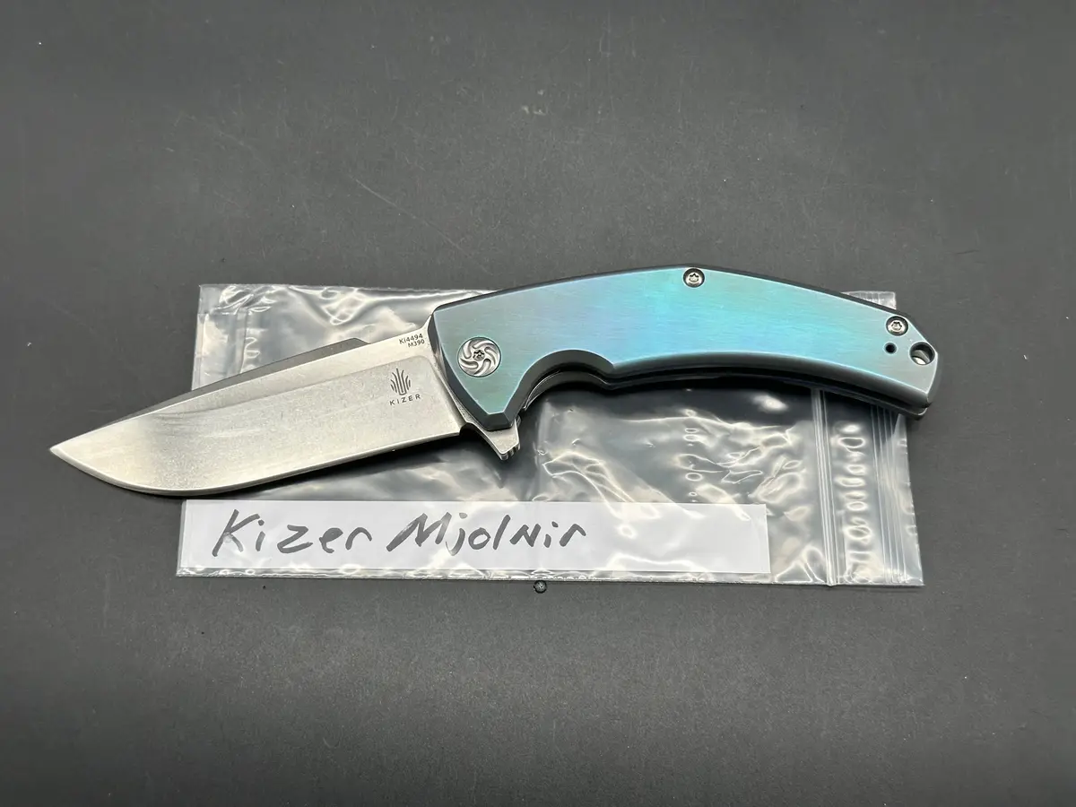 Kizer Mjolnir Titanium Handle W/M390 Blade 1