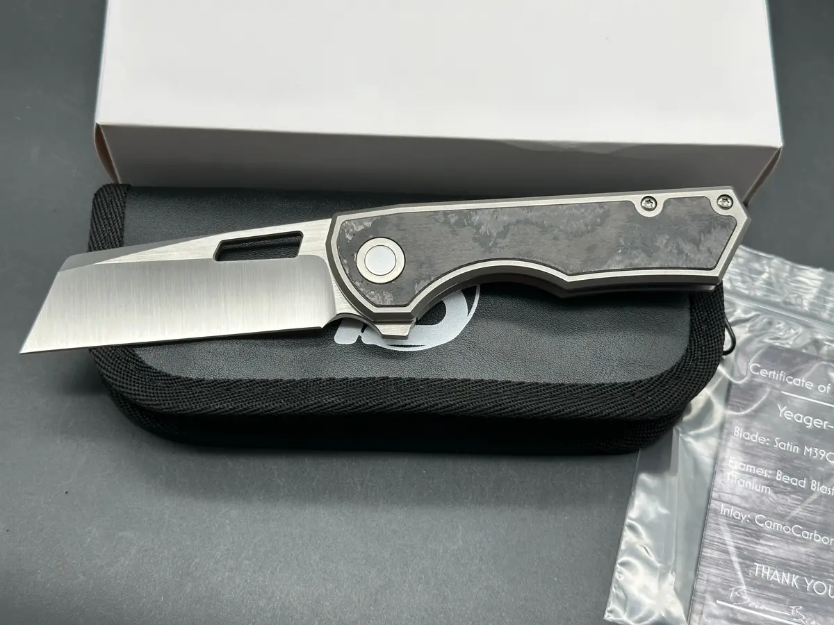 Brian Brown Bbk Yeager-M V2 Flipper Titanium/Cf Handle W/M390 Blade 1
