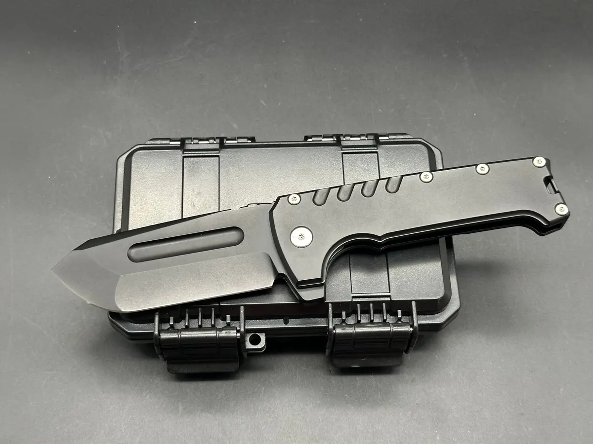 Pmp Knives - Grizzly/Black Ti Handle/Straight Back/Black Cpm-D2 1