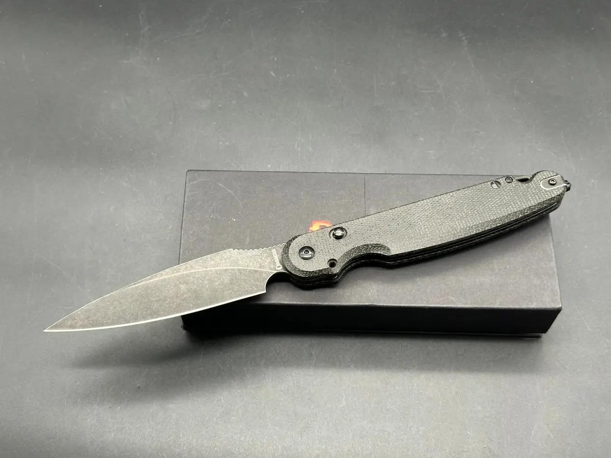 Daggerr Knives Parrot Button Liner Lock Knife Black  (4.75" Black Sw) 1