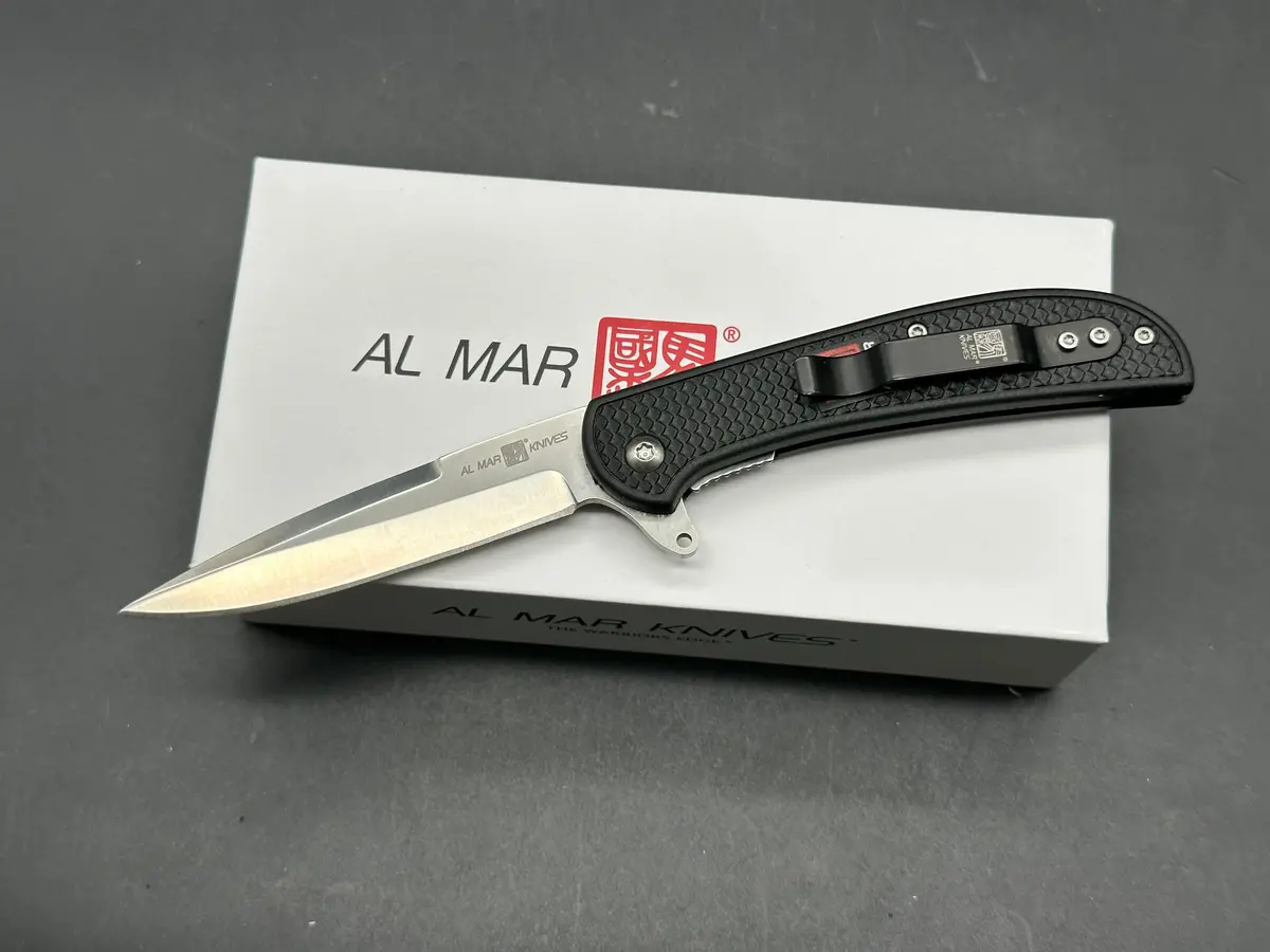 Al Mar Knife Utas Cbb 8Cr 56Hrc Satin 2.75In Trad Glnylon Black 1