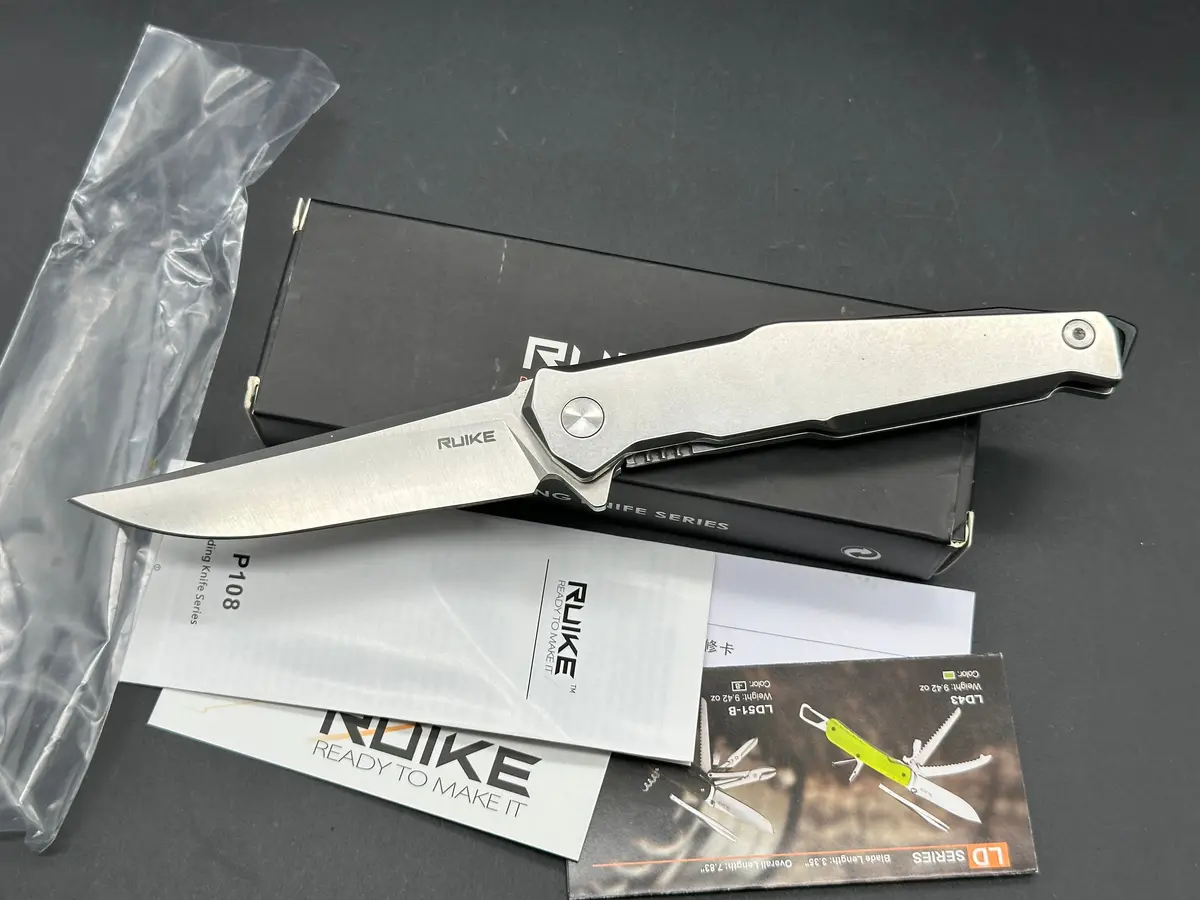 Ruike P108 Frame Lock Knife W/ Beta Plus Lock (3.5" Satin) 1