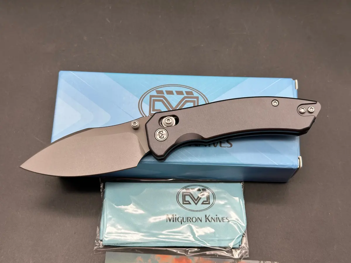 Miguron Norsa, 2.99" D2 Dark Gray Pvd Blade With Dark Gray Pvd Aluminum Scales 1