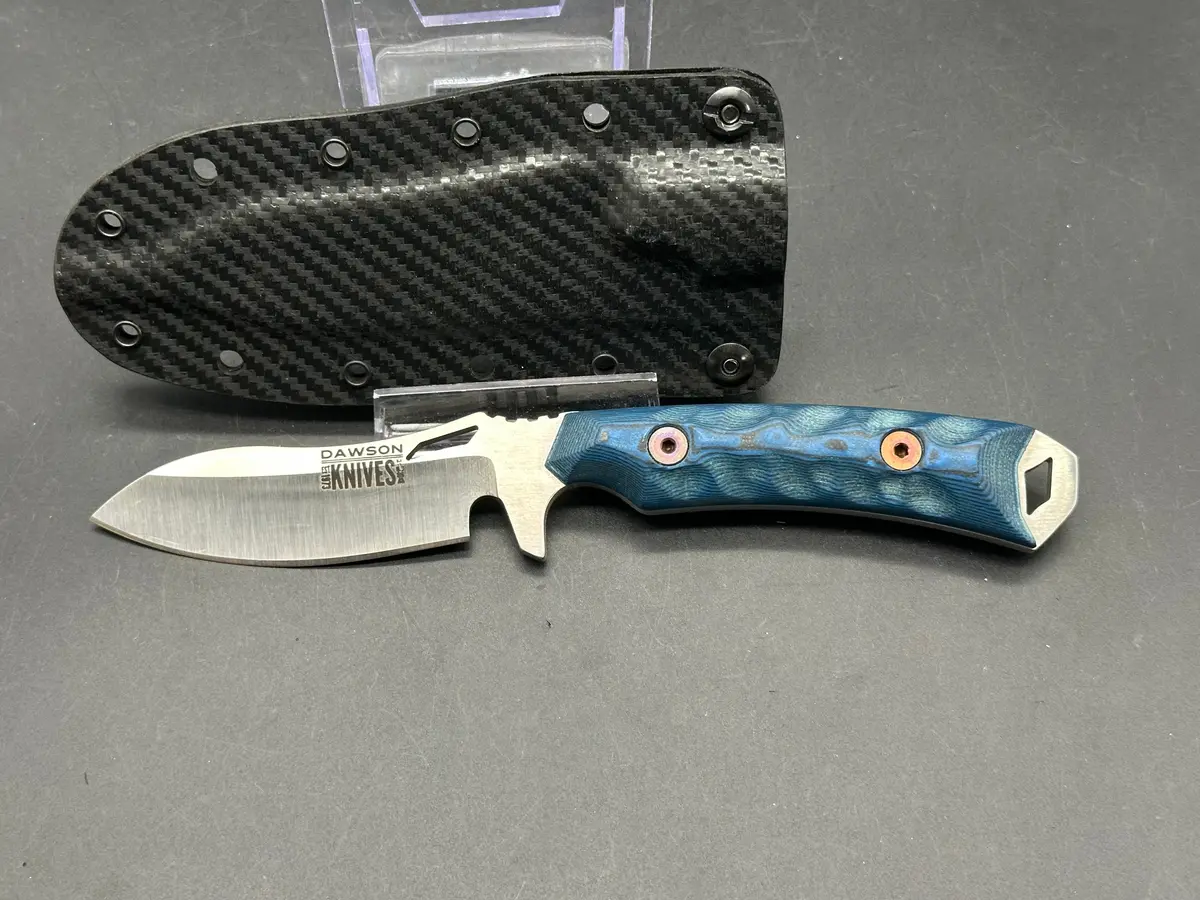 Dawson Knives Harvester Blue G10 Handle W/ Magnacut Blade 1
