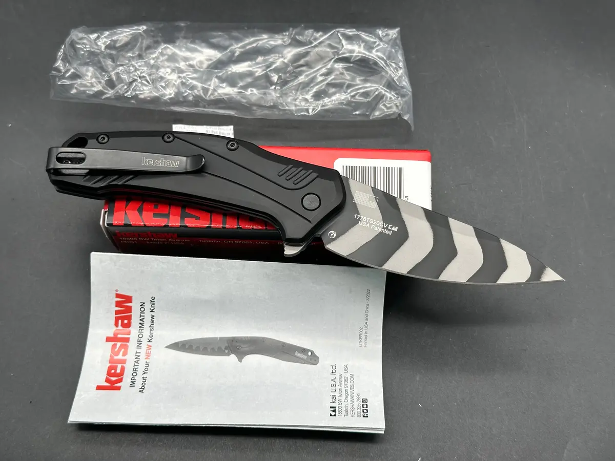 Kershaw Link Drop Point Spring Assisted Knife Gfn (3.25" Tiger Stripe 20Cv) 2