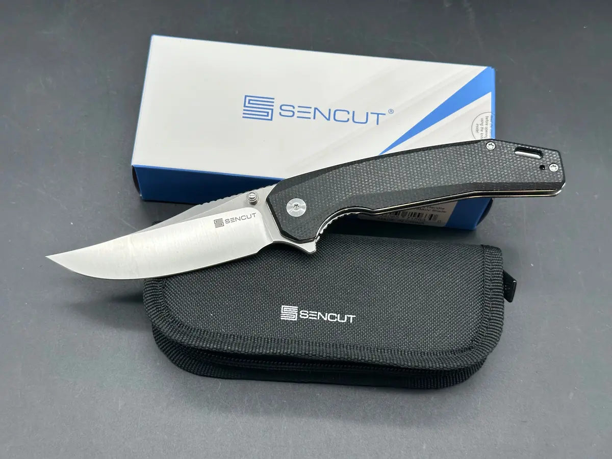 Sencut Vornix Black Canvas Micarta Handle 9Cr18mov Plain Edge 1
