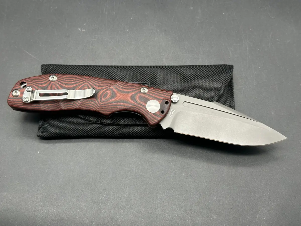 Kizer Vanguard Series Bolt Knife Red/Black G-10 (3.5" Gray) 2