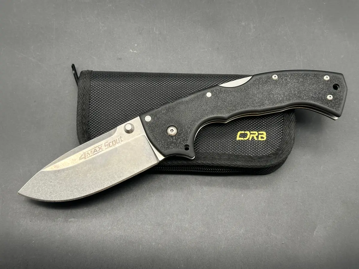 Cold Steel 4-Max Scout Tri-Ad Lock Knife Black Griv-Ex (4" Stonewash) 1