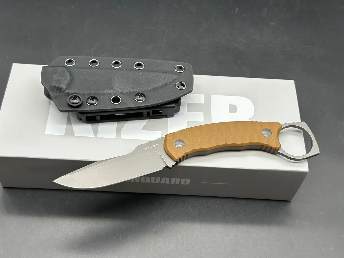 Kizer Billy Bones | Deep-Grooved G10 Handle|Lightweight Tactical | Aeb-L | Fixed Blade 1