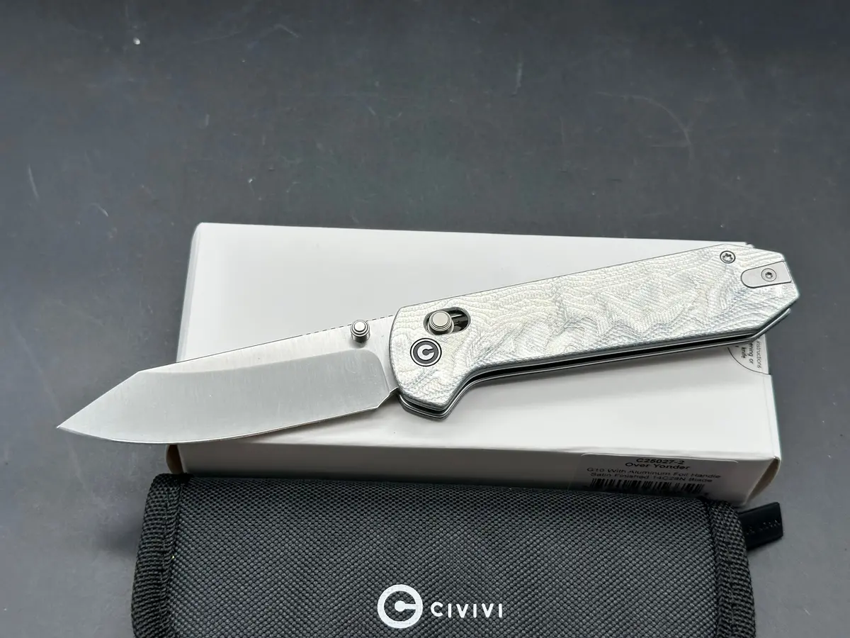 Civivi Over Yonder Folding Knife Aluminum Foil G10 Handle 14C28n Plain Edge Satin Finish 1