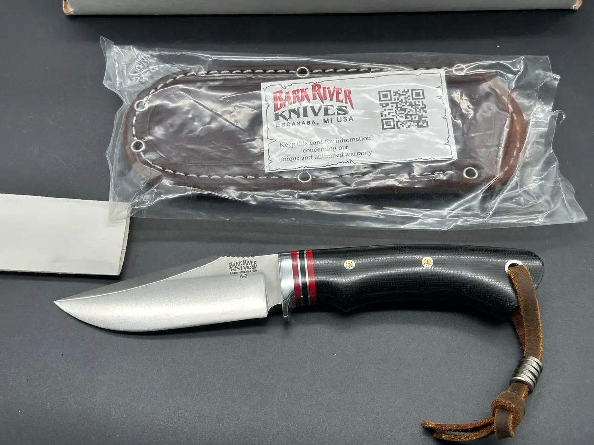 Bark River Handy Hunter Black Canvas Micarta A-2 Steel First Production 1