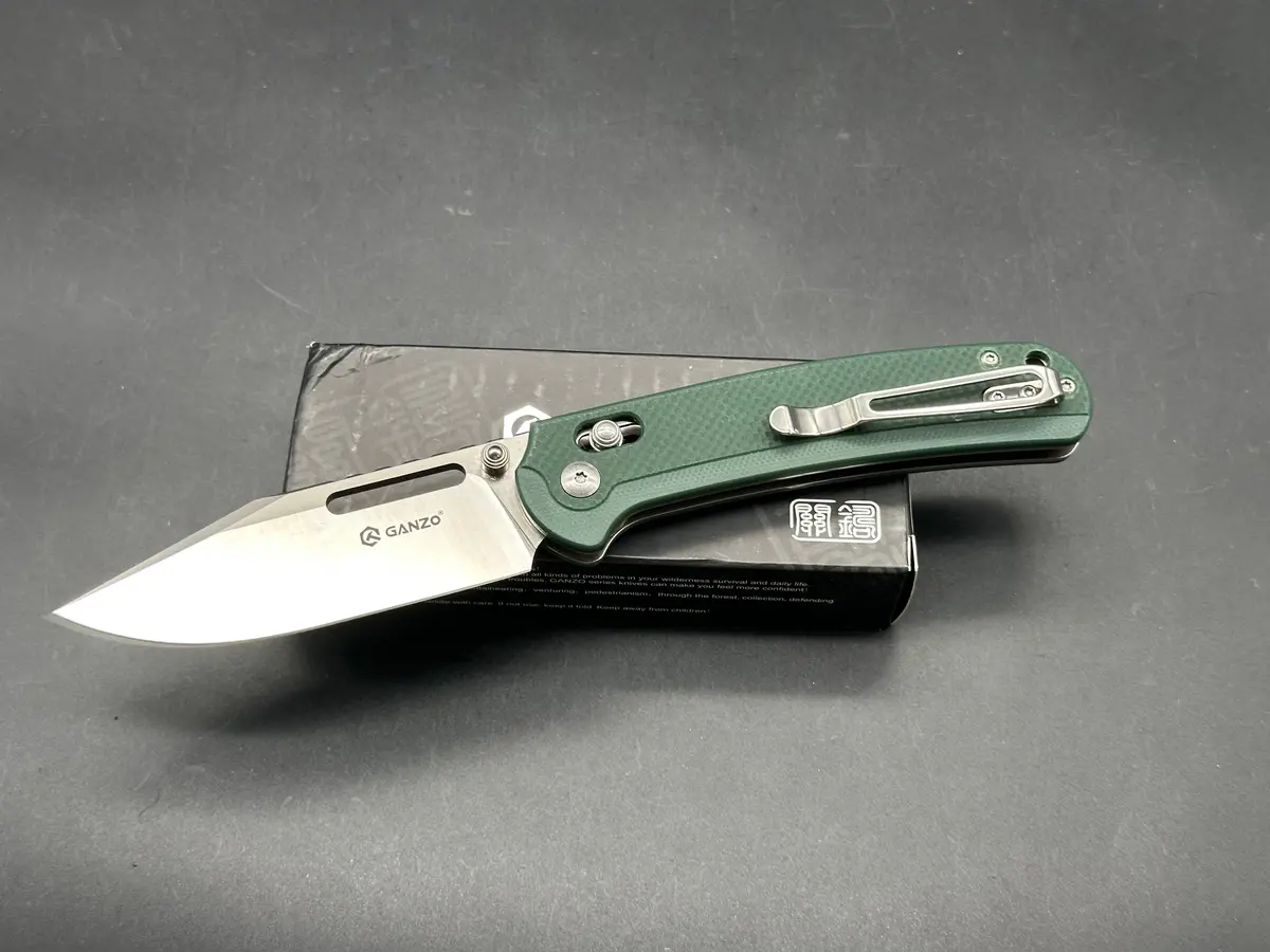 Ganzo G768-Gb Axis Lock Folding Knife (Green G10 Handle) 1