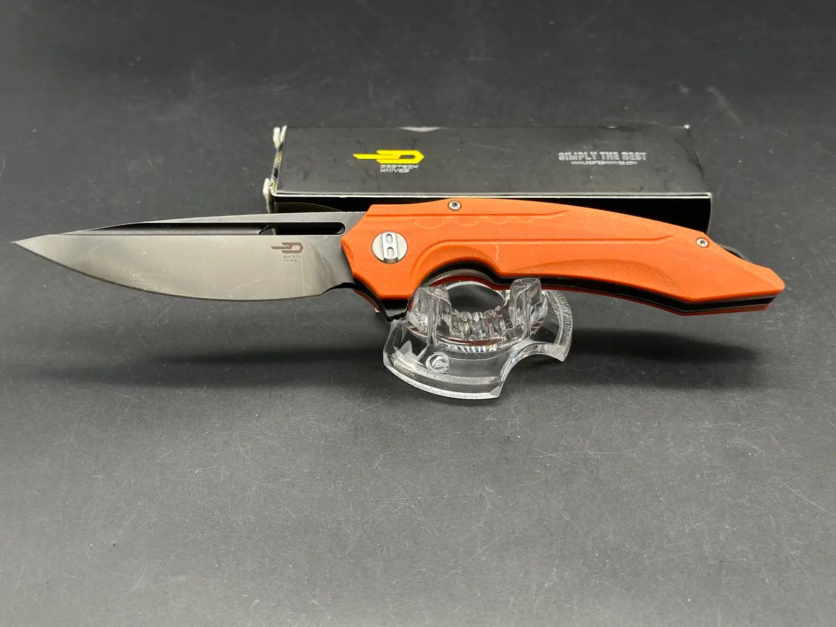 Bestech Knives Ornetta Liner Lock Knife Orange G-10 (3.5" D2) 1