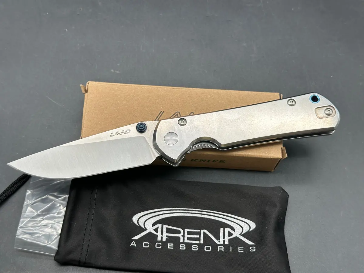 Land 912 Frame Lock Knife 12C27 Sandvik Blade Bearing Pivot 1