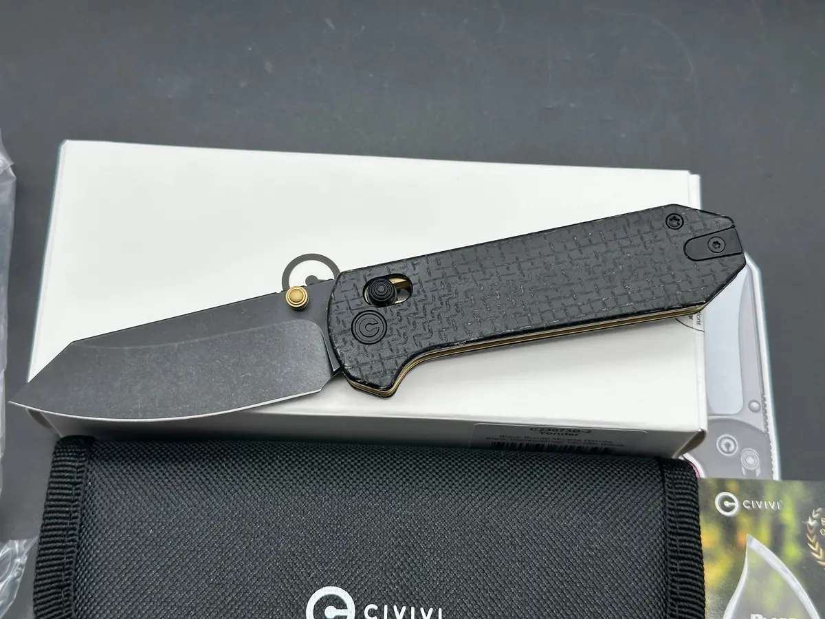 Civivi Yonder Black Burlap Micarta Handle 14C28n Black Stonewash Finish 1