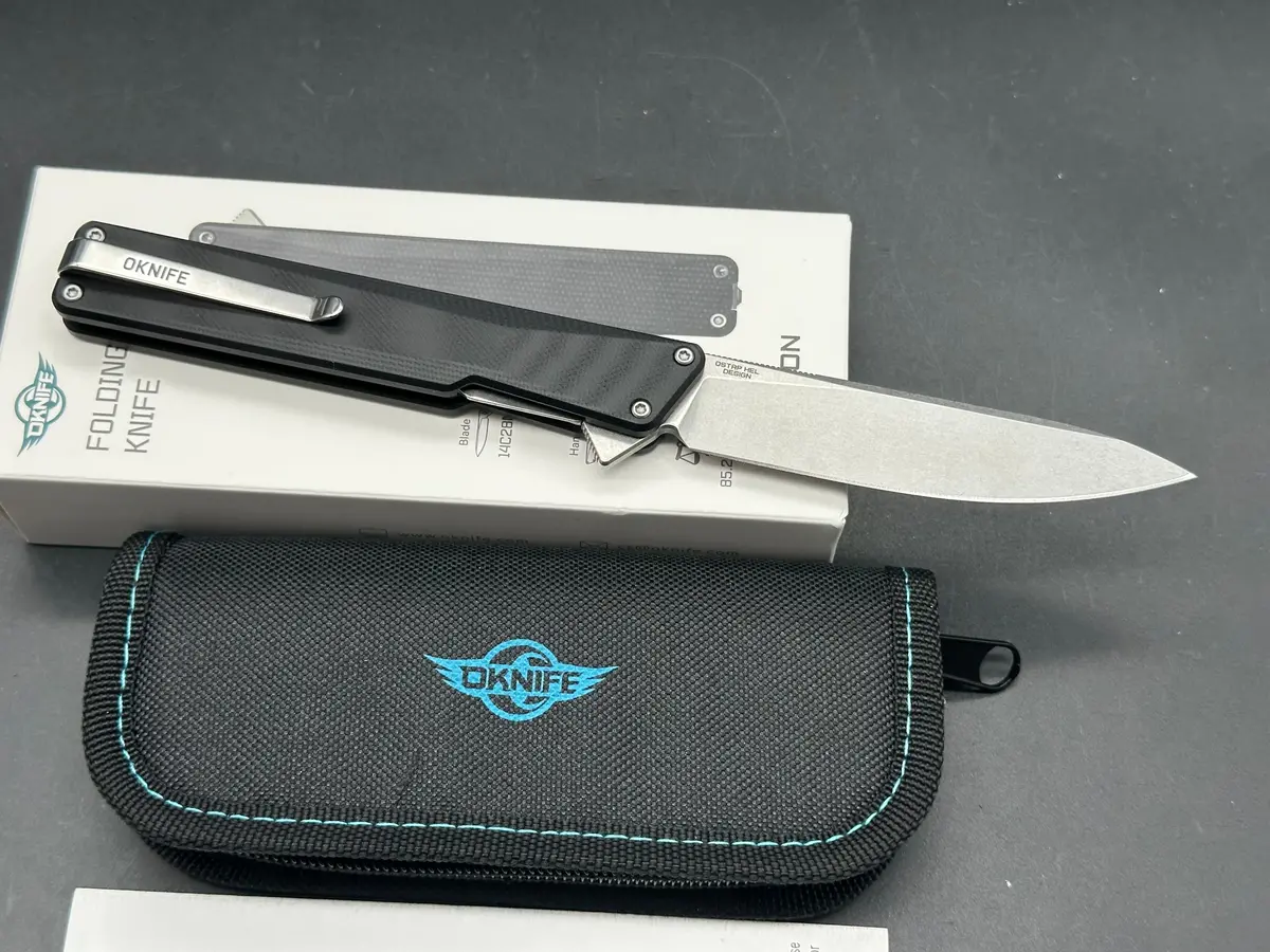 Oknife Aion Black G10 Flipper Folding Pocket Knife 2