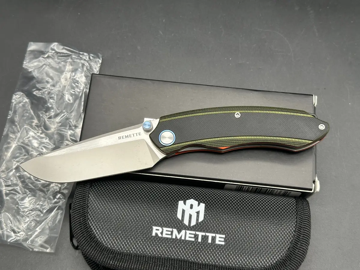 Remette Wild Species 3.1" 14C28n Blade, Green G10 Handle 1