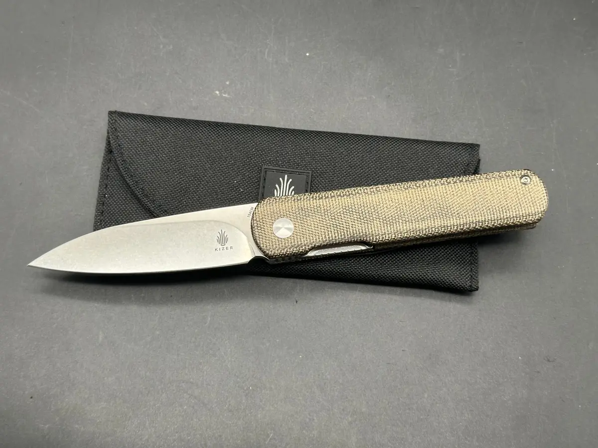 Kizer Feist Xl - 154Cm Steel  Tan Micarta 1