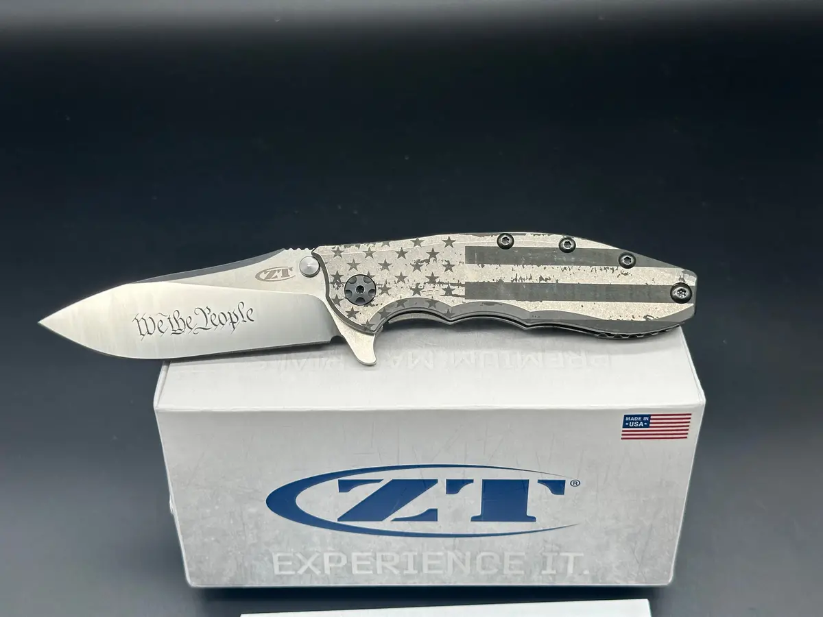 Zero Tolerance Zt0562ti Custom Ano Stars N Stripes (We The People) On The Blade 1