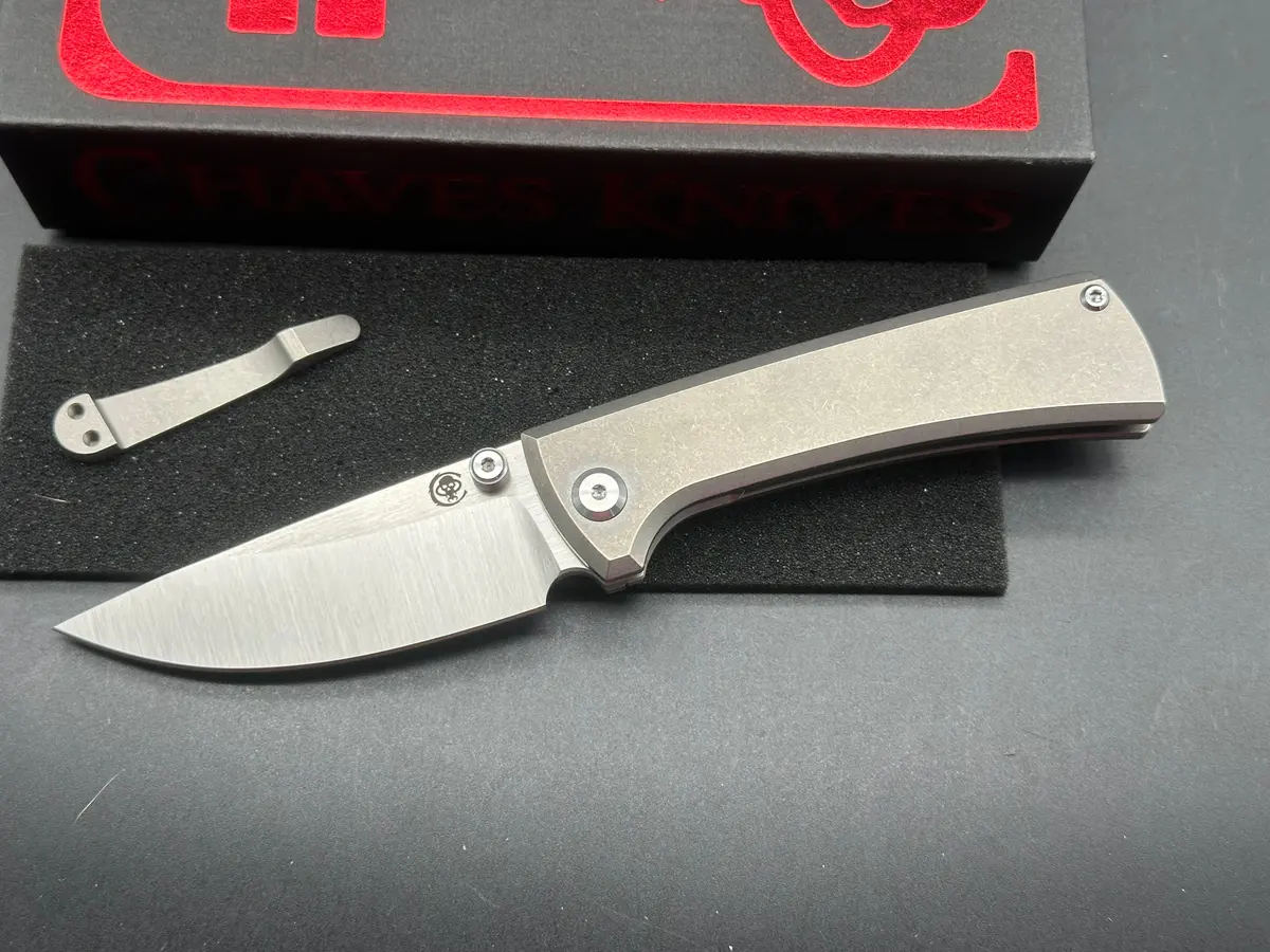 Chaves Knives Rck9 Frame Lock Knife Titanium (3.25" Satin M390) 1