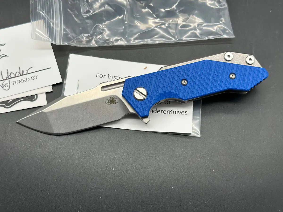 Hinderer Halftrack Harpoon Spanto S45vn Blue G10 & Stonewashed 1