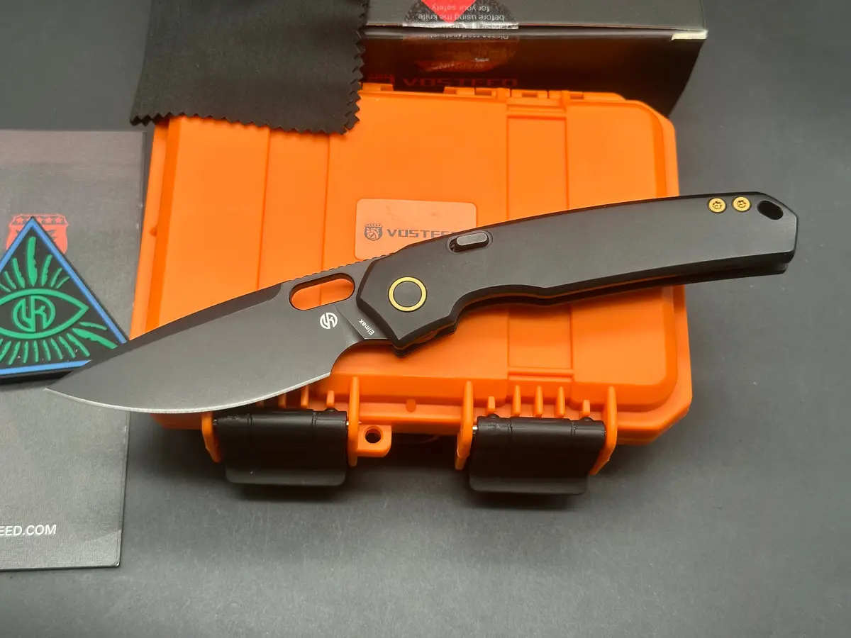 Vosteed Psyop (A2203), Black Stonewashed Elmax Blade, Black Ti Handles 1