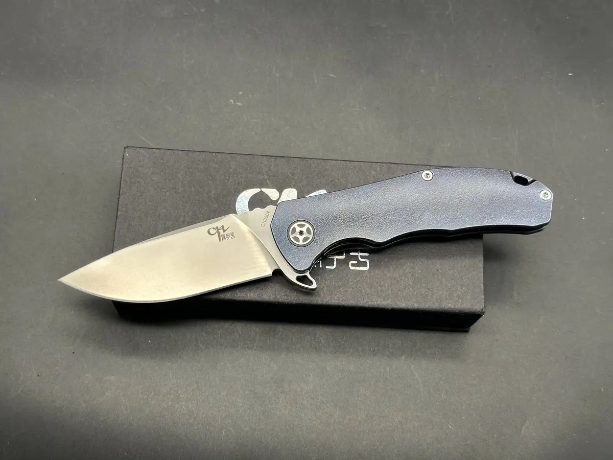 Ch Knives 3504 Blue Titanium Handle W/S35vn Blade 1