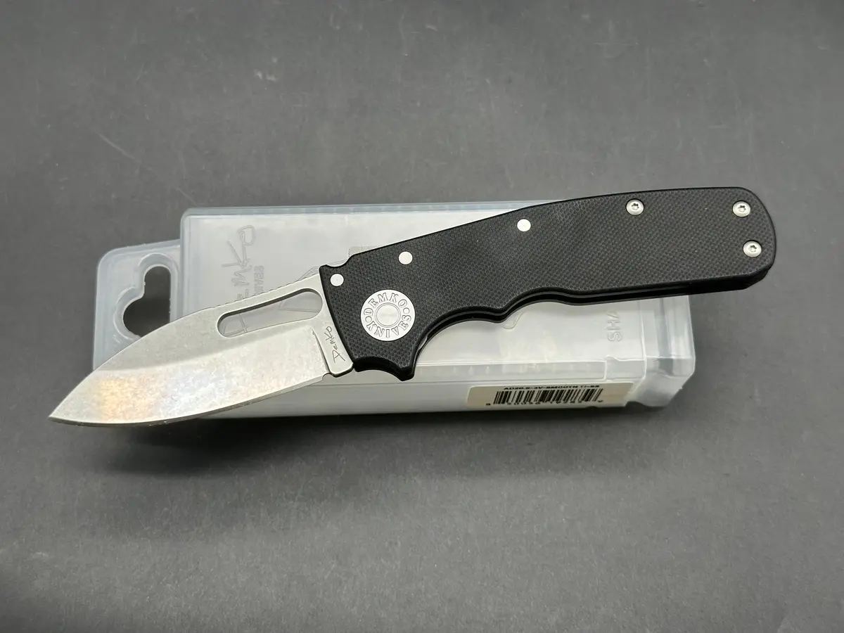Demko Shark Cub Slicer, 2.75" Cpm 20Cv Stonewash Blade With Black G10 Scales 1